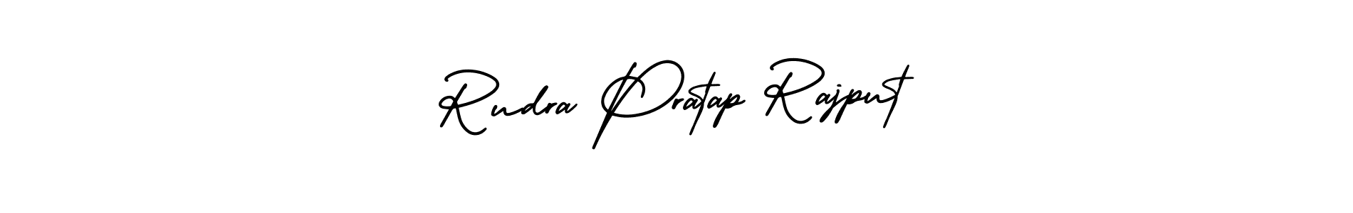 The best way (AmerikaSignatureDemo-Regular) to make a short signature is to pick only two or three words in your name. The name Rudra Pratap Rajput include a total of six letters. For converting this name. Rudra Pratap Rajput signature style 3 images and pictures png