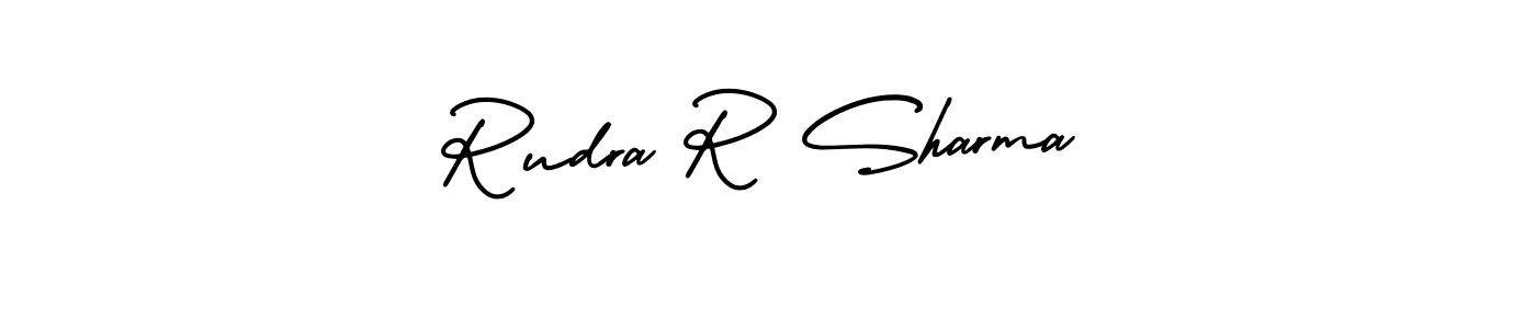 Similarly AmerikaSignatureDemo-Regular is the best handwritten signature design. Signature creator online .You can use it as an online autograph creator for name Rudra R Sharma. Rudra R Sharma signature style 3 images and pictures png