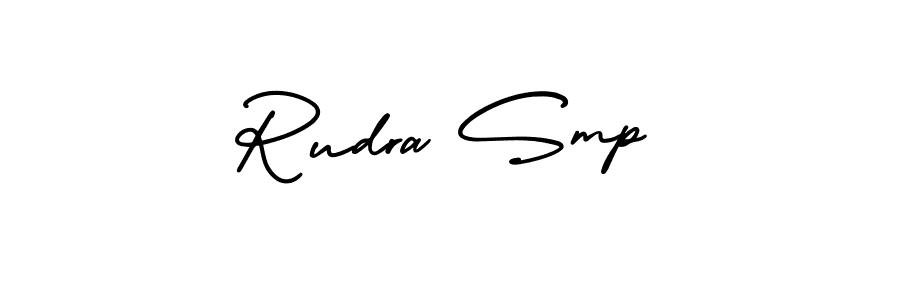 Rudra Smp stylish signature style. Best Handwritten Sign (AmerikaSignatureDemo-Regular) for my name. Handwritten Signature Collection Ideas for my name Rudra Smp. Rudra Smp signature style 3 images and pictures png