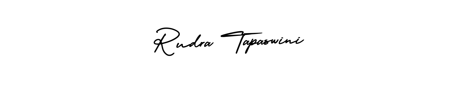The best way (AmerikaSignatureDemo-Regular) to make a short signature is to pick only two or three words in your name. The name Rudra Tapaswini include a total of six letters. For converting this name. Rudra Tapaswini signature style 3 images and pictures png