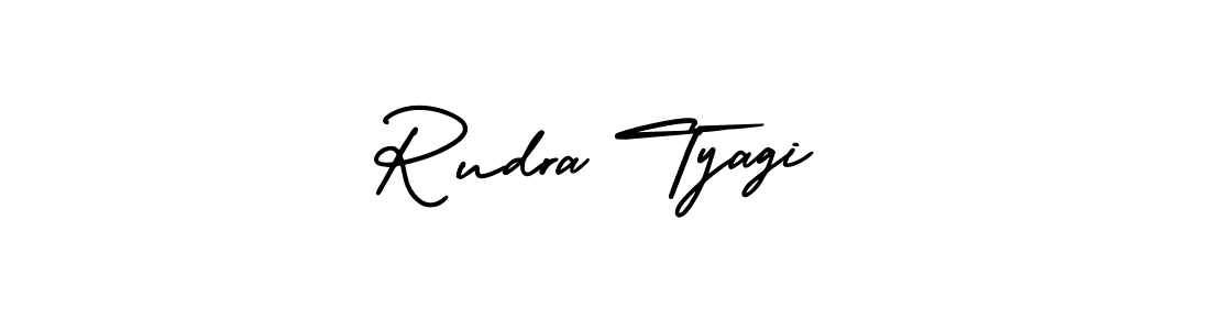 This is the best signature style for the Rudra Tyagi name. Also you like these signature font (AmerikaSignatureDemo-Regular). Mix name signature. Rudra Tyagi signature style 3 images and pictures png