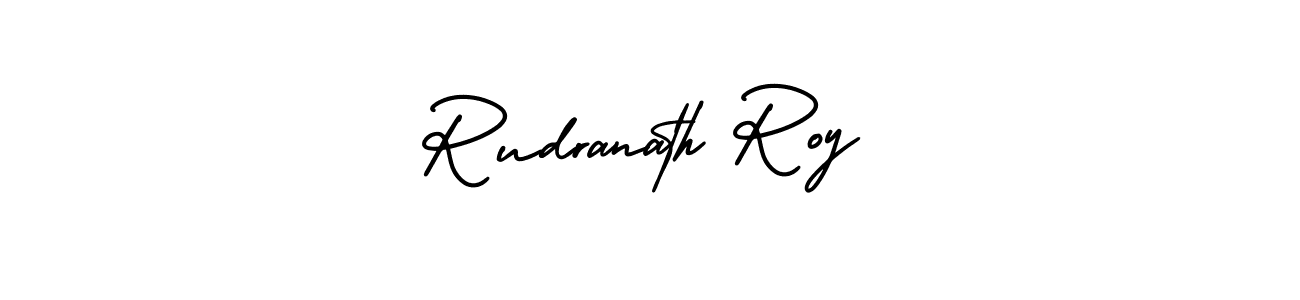 You should practise on your own different ways (AmerikaSignatureDemo-Regular) to write your name (Rudranath Roy) in signature. don't let someone else do it for you. Rudranath Roy signature style 3 images and pictures png