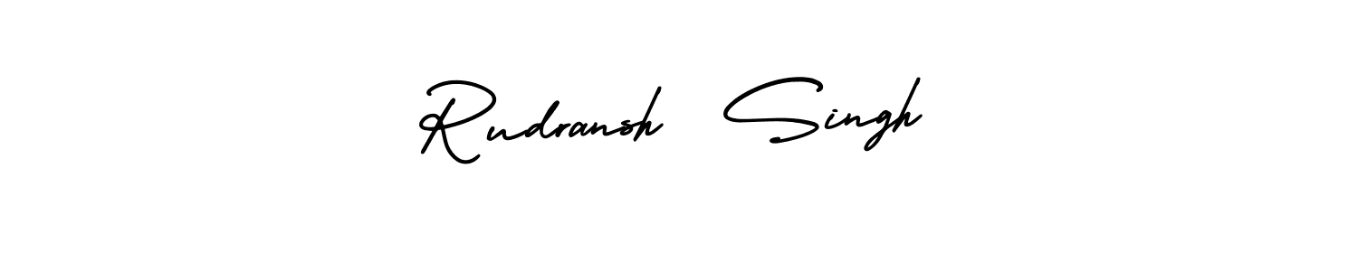 Also You can easily find your signature by using the search form. We will create Rudransh  Singh name handwritten signature images for you free of cost using AmerikaSignatureDemo-Regular sign style. Rudransh  Singh signature style 3 images and pictures png