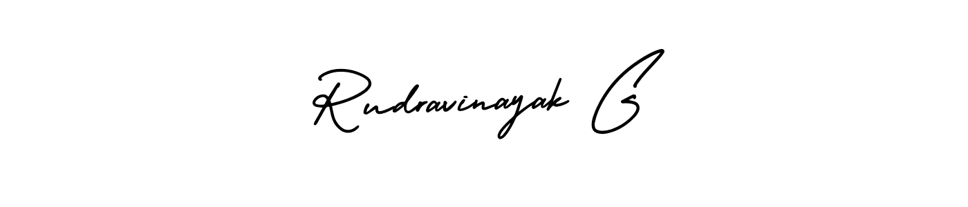 How to make Rudravinayak G name signature. Use AmerikaSignatureDemo-Regular style for creating short signs online. This is the latest handwritten sign. Rudravinayak G signature style 3 images and pictures png