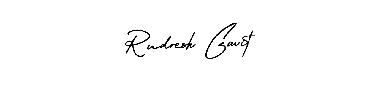 Rudresh Gavit stylish signature style. Best Handwritten Sign (AmerikaSignatureDemo-Regular) for my name. Handwritten Signature Collection Ideas for my name Rudresh Gavit. Rudresh Gavit signature style 3 images and pictures png