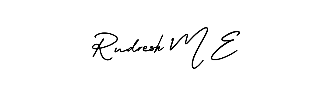 Also You can easily find your signature by using the search form. We will create Rudresh M E name handwritten signature images for you free of cost using AmerikaSignatureDemo-Regular sign style. Rudresh M E signature style 3 images and pictures png