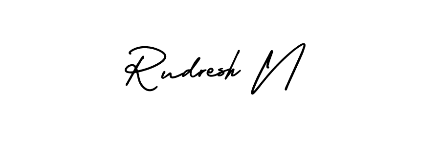 Design your own signature with our free online signature maker. With this signature software, you can create a handwritten (AmerikaSignatureDemo-Regular) signature for name Rudresh N. Rudresh N signature style 3 images and pictures png