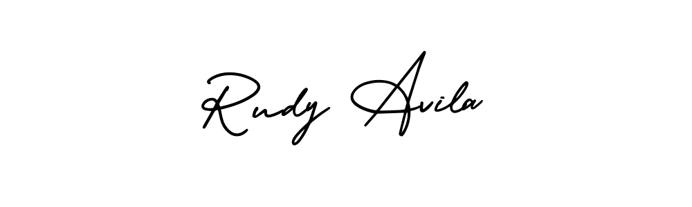 Make a beautiful signature design for name Rudy Avila. With this signature (AmerikaSignatureDemo-Regular) style, you can create a handwritten signature for free. Rudy Avila signature style 3 images and pictures png