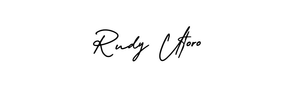 It looks lik you need a new signature style for name Rudy Utoro. Design unique handwritten (AmerikaSignatureDemo-Regular) signature with our free signature maker in just a few clicks. Rudy Utoro signature style 3 images and pictures png