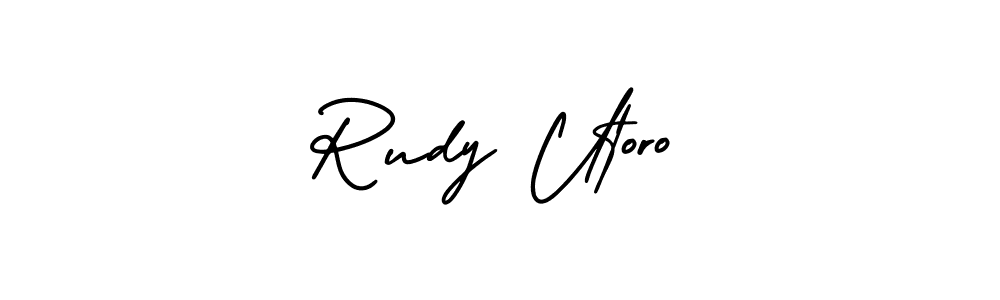 Use a signature maker to create a handwritten signature online. With this signature software, you can design (AmerikaSignatureDemo-Regular) your own signature for name Rudy Utoro. Rudy Utoro signature style 3 images and pictures png