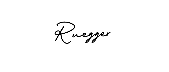 Design your own signature with our free online signature maker. With this signature software, you can create a handwritten (AmerikaSignatureDemo-Regular) signature for name Ruegger. Ruegger signature style 3 images and pictures png