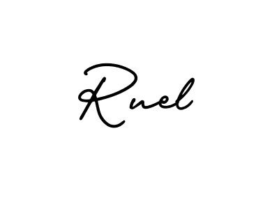 You should practise on your own different ways (AmerikaSignatureDemo-Regular) to write your name (Ruel) in signature. don't let someone else do it for you. Ruel signature style 3 images and pictures png