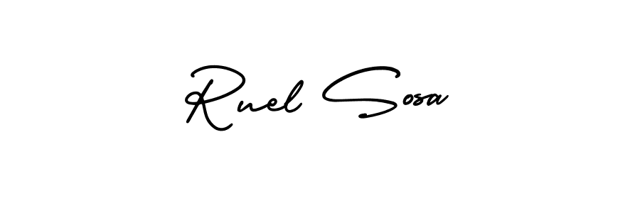 How to Draw Ruel Sosa signature style? AmerikaSignatureDemo-Regular is a latest design signature styles for name Ruel Sosa. Ruel Sosa signature style 3 images and pictures png