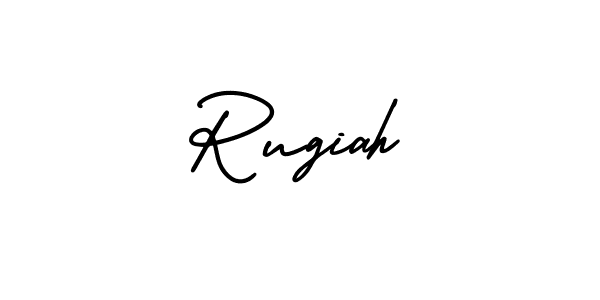 How to Draw Rugiah signature style? AmerikaSignatureDemo-Regular is a latest design signature styles for name Rugiah. Rugiah signature style 3 images and pictures png