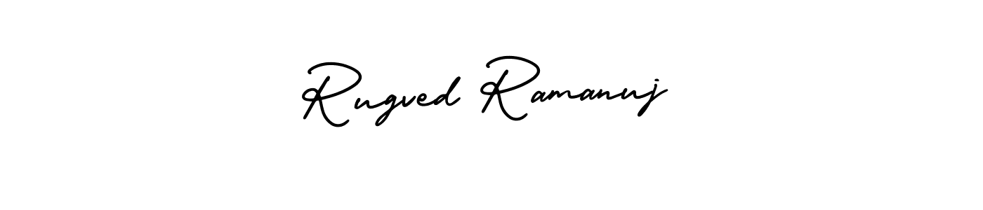 How to Draw Rugved Ramanuj signature style? AmerikaSignatureDemo-Regular is a latest design signature styles for name Rugved Ramanuj. Rugved Ramanuj signature style 3 images and pictures png