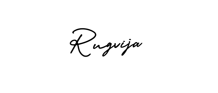 It looks lik you need a new signature style for name Rugvija. Design unique handwritten (AmerikaSignatureDemo-Regular) signature with our free signature maker in just a few clicks. Rugvija signature style 3 images and pictures png