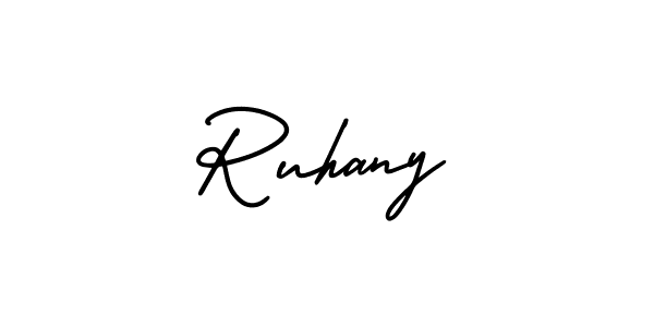 How to Draw Ruhany signature style? AmerikaSignatureDemo-Regular is a latest design signature styles for name Ruhany. Ruhany signature style 3 images and pictures png