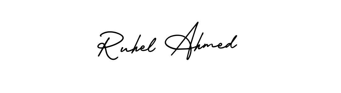 Make a beautiful signature design for name Ruhel Ahmed. Use this online signature maker to create a handwritten signature for free. Ruhel Ahmed signature style 3 images and pictures png