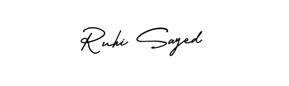 How to make Ruhi Sayed signature? AmerikaSignatureDemo-Regular is a professional autograph style. Create handwritten signature for Ruhi Sayed name. Ruhi Sayed signature style 3 images and pictures png