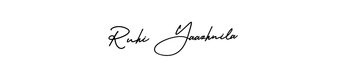 How to make Ruhi Yaazhnila name signature. Use AmerikaSignatureDemo-Regular style for creating short signs online. This is the latest handwritten sign. Ruhi Yaazhnila signature style 3 images and pictures png