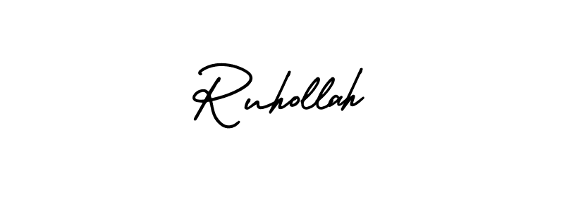 Similarly AmerikaSignatureDemo-Regular is the best handwritten signature design. Signature creator online .You can use it as an online autograph creator for name Ruhollah. Ruhollah signature style 3 images and pictures png