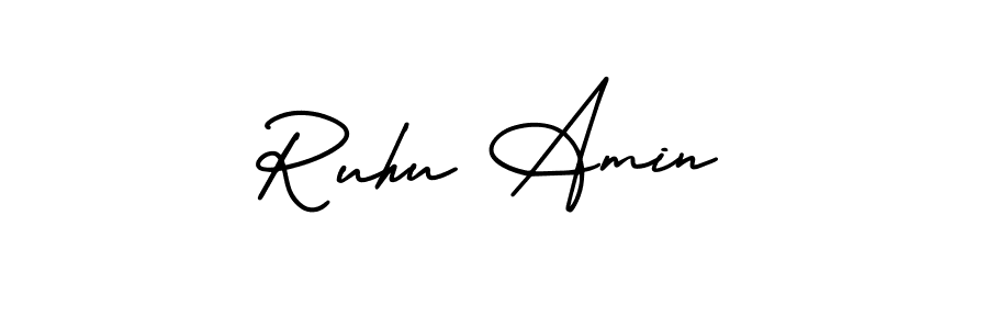 Use a signature maker to create a handwritten signature online. With this signature software, you can design (AmerikaSignatureDemo-Regular) your own signature for name Ruhu Amin. Ruhu Amin signature style 3 images and pictures png