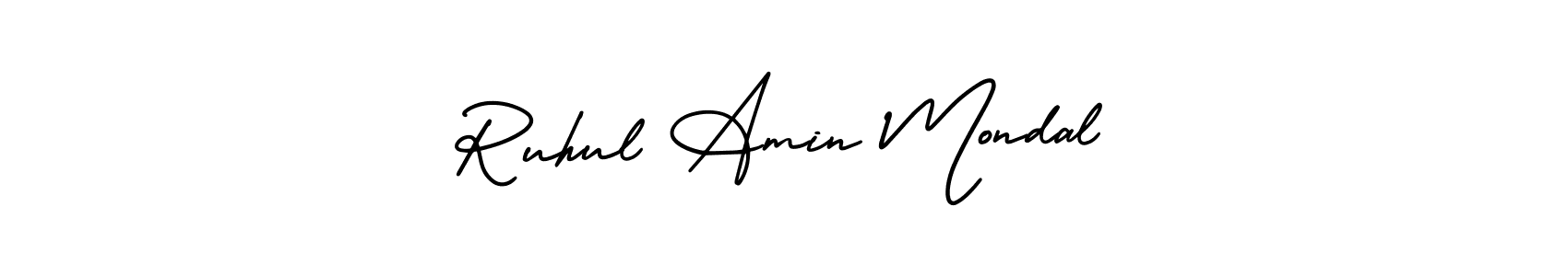 Design your own signature with our free online signature maker. With this signature software, you can create a handwritten (AmerikaSignatureDemo-Regular) signature for name Ruhul Amin Mondal. Ruhul Amin Mondal signature style 3 images and pictures png