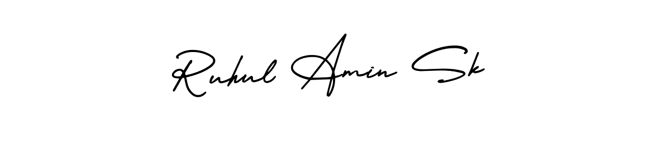 How to make Ruhul Amin Sk signature? AmerikaSignatureDemo-Regular is a professional autograph style. Create handwritten signature for Ruhul Amin Sk name. Ruhul Amin Sk signature style 3 images and pictures png