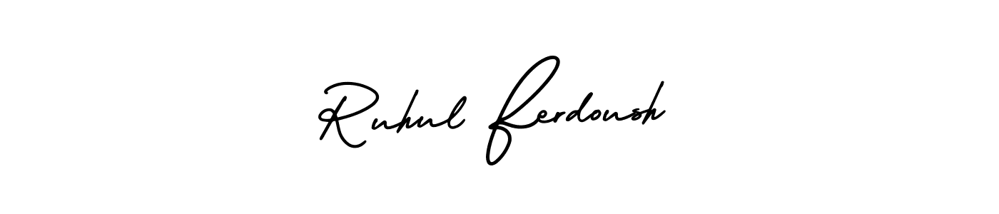 How to Draw Ruhul Ferdoush signature style? AmerikaSignatureDemo-Regular is a latest design signature styles for name Ruhul Ferdoush. Ruhul Ferdoush signature style 3 images and pictures png