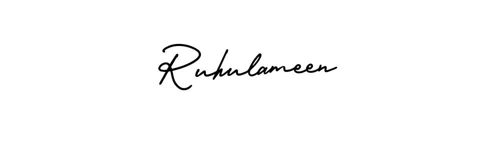 Make a beautiful signature design for name Ruhulameen. With this signature (AmerikaSignatureDemo-Regular) style, you can create a handwritten signature for free. Ruhulameen signature style 3 images and pictures png