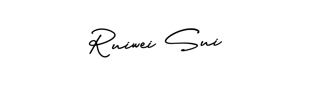 Design your own signature with our free online signature maker. With this signature software, you can create a handwritten (AmerikaSignatureDemo-Regular) signature for name Ruiwei Sui. Ruiwei Sui signature style 3 images and pictures png