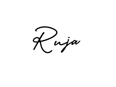 The best way (AmerikaSignatureDemo-Regular) to make a short signature is to pick only two or three words in your name. The name Ruja include a total of six letters. For converting this name. Ruja signature style 3 images and pictures png