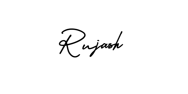 This is the best signature style for the Rujash name. Also you like these signature font (AmerikaSignatureDemo-Regular). Mix name signature. Rujash signature style 3 images and pictures png