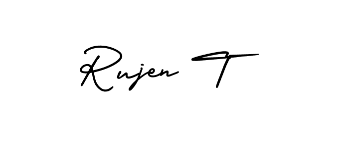 Make a beautiful signature design for name Rujen T. Use this online signature maker to create a handwritten signature for free. Rujen T signature style 3 images and pictures png