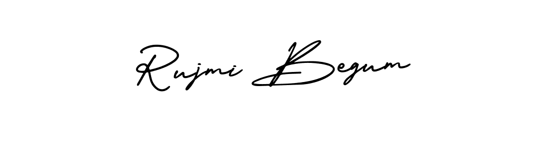 You should practise on your own different ways (AmerikaSignatureDemo-Regular) to write your name (Rujmi Begum) in signature. don't let someone else do it for you. Rujmi Begum signature style 3 images and pictures png