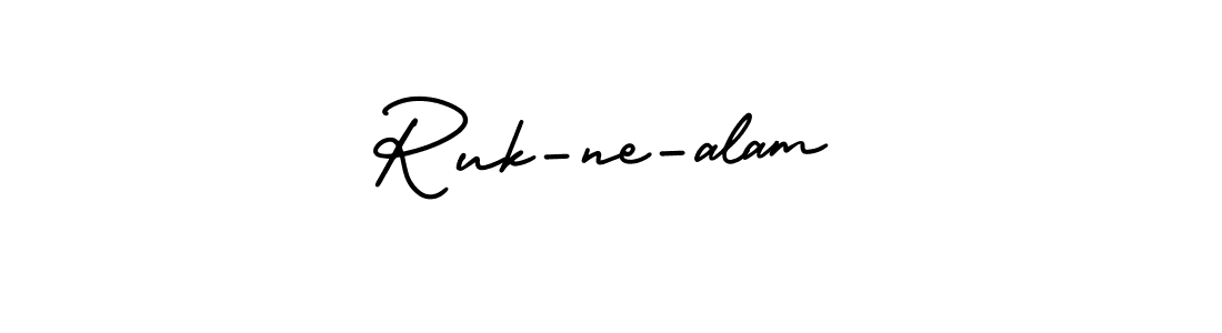 Design your own signature with our free online signature maker. With this signature software, you can create a handwritten (AmerikaSignatureDemo-Regular) signature for name Ruk-ne-alam. Ruk-ne-alam signature style 3 images and pictures png