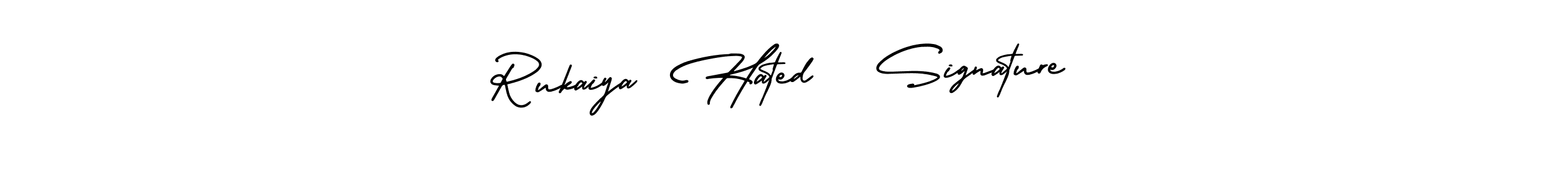 How to Draw Rukaiya  Hated   Signature signature style? AmerikaSignatureDemo-Regular is a latest design signature styles for name Rukaiya  Hated   Signature. Rukaiya  Hated   Signature signature style 3 images and pictures png