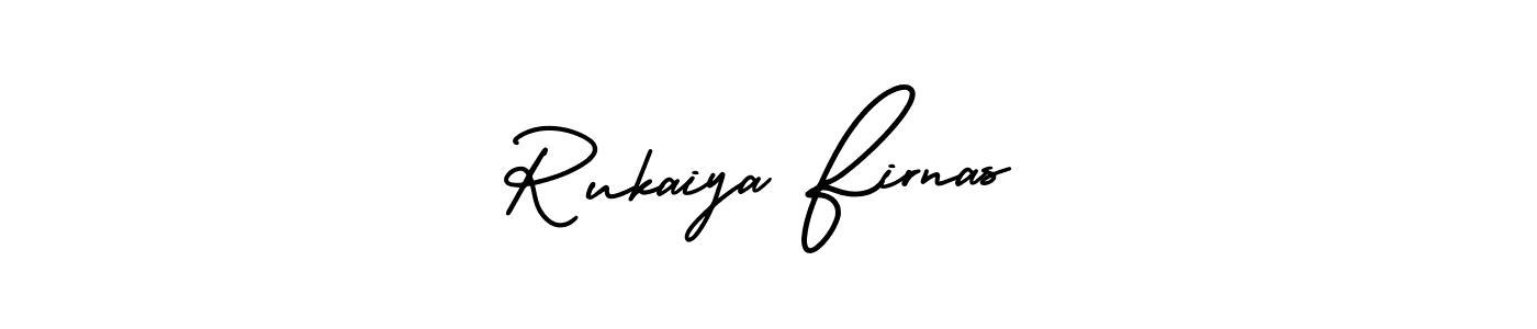 if you are searching for the best signature style for your name Rukaiya Firnas. so please give up your signature search. here we have designed multiple signature styles  using AmerikaSignatureDemo-Regular. Rukaiya Firnas signature style 3 images and pictures png