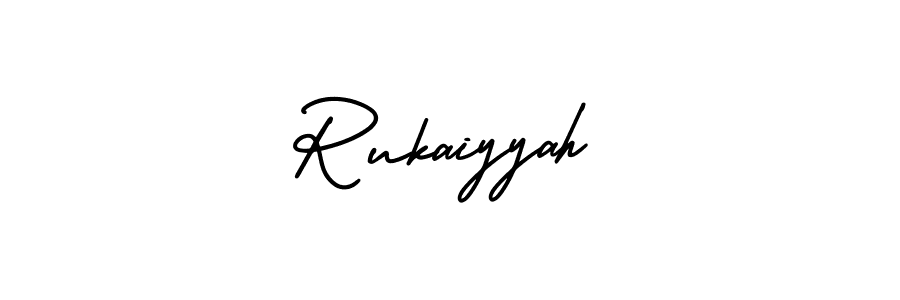 Rukaiyyah stylish signature style. Best Handwritten Sign (AmerikaSignatureDemo-Regular) for my name. Handwritten Signature Collection Ideas for my name Rukaiyyah. Rukaiyyah signature style 3 images and pictures png