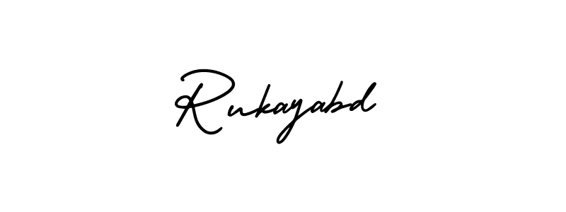 The best way (AmerikaSignatureDemo-Regular) to make a short signature is to pick only two or three words in your name. The name Rukayabd include a total of six letters. For converting this name. Rukayabd signature style 3 images and pictures png