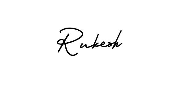 Rukesh stylish signature style. Best Handwritten Sign (AmerikaSignatureDemo-Regular) for my name. Handwritten Signature Collection Ideas for my name Rukesh. Rukesh signature style 3 images and pictures png