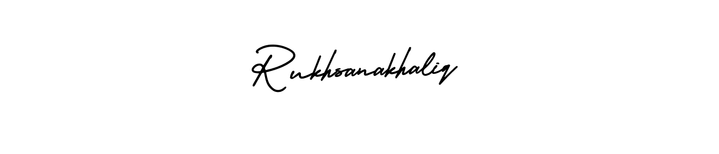 if you are searching for the best signature style for your name Rukhsanakhaliq. so please give up your signature search. here we have designed multiple signature styles  using AmerikaSignatureDemo-Regular. Rukhsanakhaliq signature style 3 images and pictures png