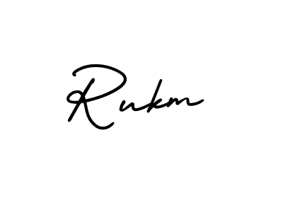 Rukm stylish signature style. Best Handwritten Sign (AmerikaSignatureDemo-Regular) for my name. Handwritten Signature Collection Ideas for my name Rukm. Rukm signature style 3 images and pictures png