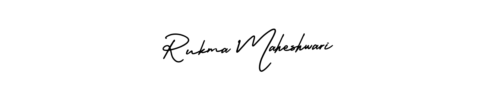 This is the best signature style for the Rukma Maheshwari name. Also you like these signature font (AmerikaSignatureDemo-Regular). Mix name signature. Rukma Maheshwari signature style 3 images and pictures png
