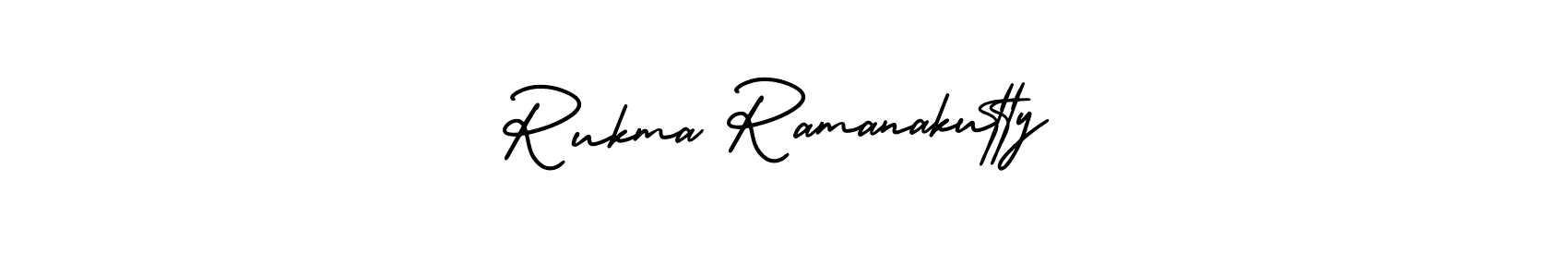 You should practise on your own different ways (AmerikaSignatureDemo-Regular) to write your name (Rukma Ramanakutty) in signature. don't let someone else do it for you. Rukma Ramanakutty signature style 3 images and pictures png