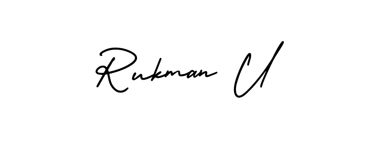 Best and Professional Signature Style for Rukman U. AmerikaSignatureDemo-Regular Best Signature Style Collection. Rukman U signature style 3 images and pictures png