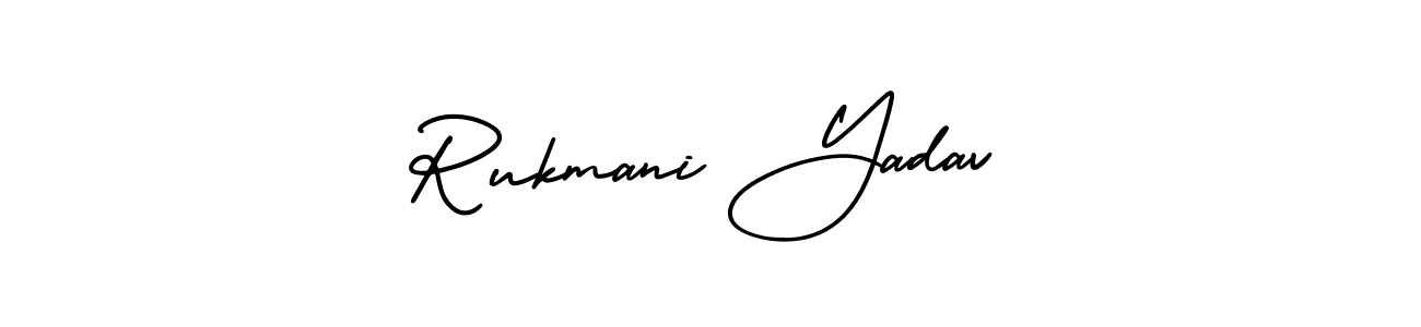 Rukmani Yadav stylish signature style. Best Handwritten Sign (AmerikaSignatureDemo-Regular) for my name. Handwritten Signature Collection Ideas for my name Rukmani Yadav. Rukmani Yadav signature style 3 images and pictures png