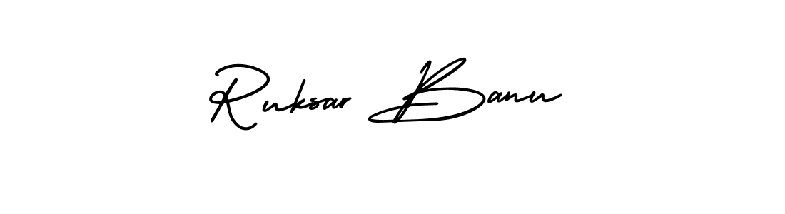 Make a short Ruksar Banu signature style. Manage your documents anywhere anytime using AmerikaSignatureDemo-Regular. Create and add eSignatures, submit forms, share and send files easily. Ruksar Banu signature style 3 images and pictures png