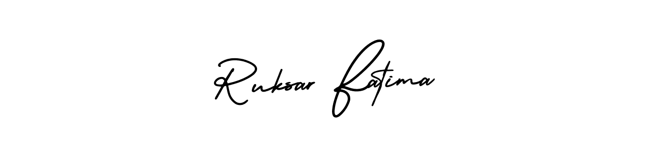 Make a beautiful signature design for name Ruksar Fatima. With this signature (AmerikaSignatureDemo-Regular) style, you can create a handwritten signature for free. Ruksar Fatima signature style 3 images and pictures png