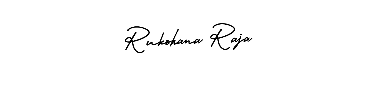 Use a signature maker to create a handwritten signature online. With this signature software, you can design (AmerikaSignatureDemo-Regular) your own signature for name Rukshana Raja. Rukshana Raja signature style 3 images and pictures png
